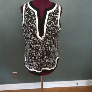 Woman’s top, black/white polka dot